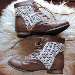 Bohemian Booties w/ "Crochet" Detailing